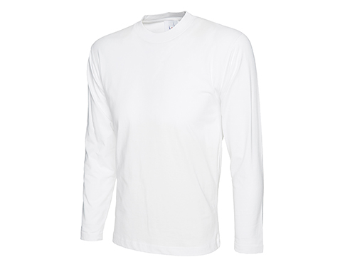 Uneek Classic Long Sleeved Cotton T-Shirts - White
