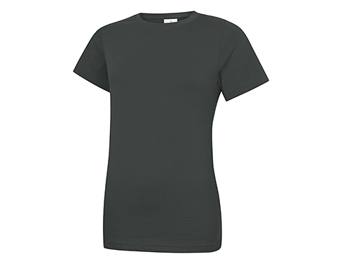 Uneek Classic Ladies Crew Neck T-Shirts - Charcoal