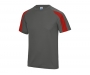 AWDis Contrast Performance T-Shirts - Charcoal / Red