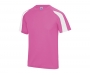 AWDis Contrast Performance Kids T-Shirts - Electric Pink / White