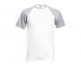 Fruit Of The Loom Baseball T-Shirts - White / Heather Grey