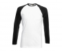 Fruit Of The Loom Long Sleeved Baseball T-Shirts - Black / White