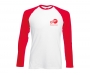Fruit Of The Loom Long Sleeved Baseball T-Shirts - Red / White