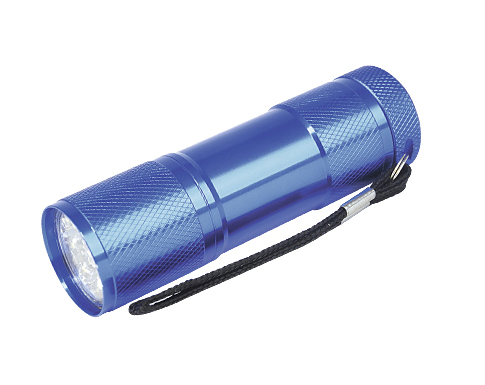 Flame Metal LED Boxed Flashlights - Royal Blue