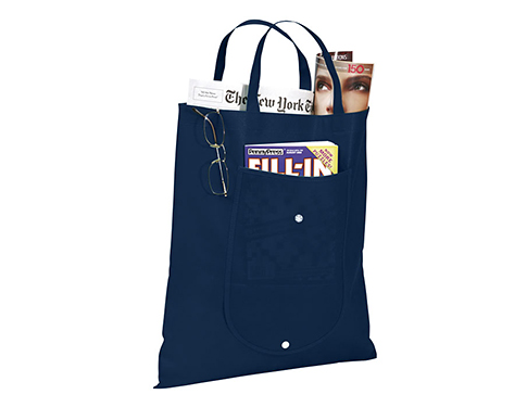 Maple Non-Woven Foldable Tote Bags - Navy