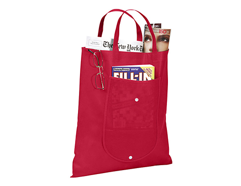 Maple Non-Woven Foldable Tote Bags - Red