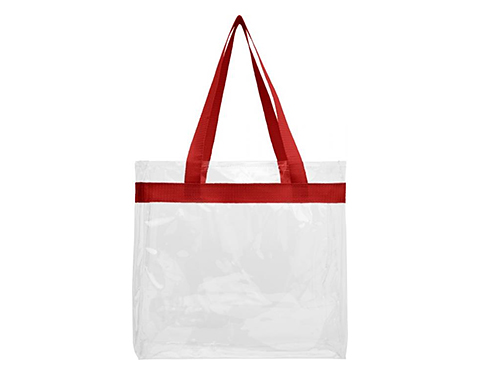 Malibu Clear PVC Tote Bags - Red
