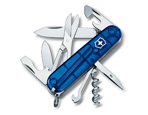 Climber Swiss Army Pocket Knives - Translucent Blue