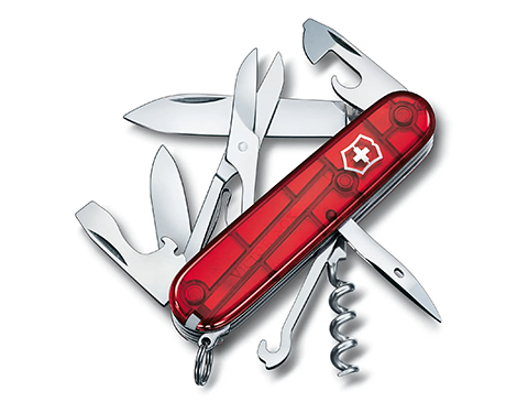 Climber Swiss Army Pocket Knives - Translucent Red