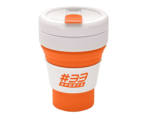 Polo 355ml Foldable Take Away Mugs - Orange