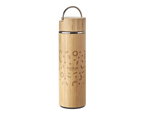 Amazon 400ml Bamboo Vacuum Flask With Tea Infuser - Natural