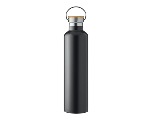 Berlin 1 Litre Insulated Double Wall Vacuum Flasks - Black