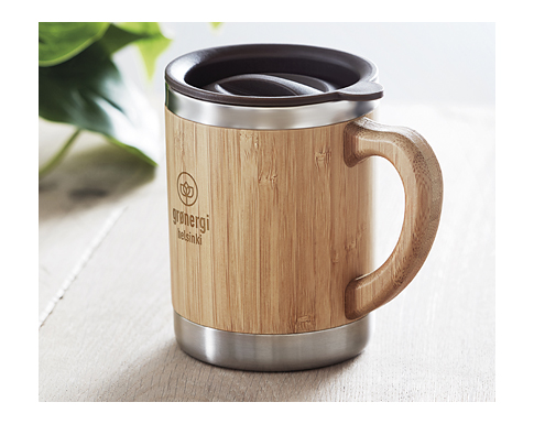 Carmel 300ml Bamboo Double Wall Stainless Steel Tumblers - Natural