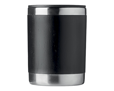 Templar 300ml Bamboo Double Wall Stainless Steel Tumblers - Black