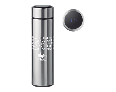 Delta 450ml LED Thermometer Stainless Steel Vacuum Bottles - Silver
