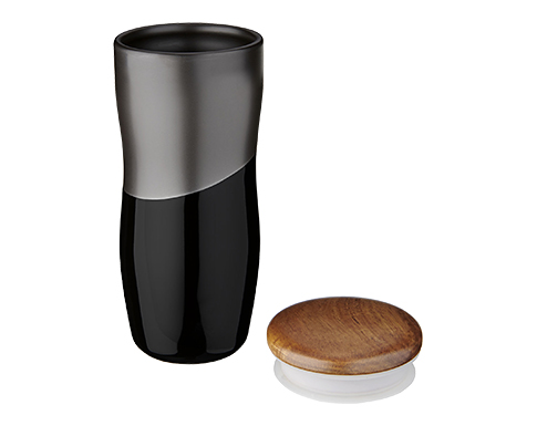 Worcester 370ml Double Walled Ceramic Coffee Tumblers - Black