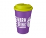 Classic Americano 350ml Take Away Mugs - Mix & Match - Spill Proof Lids - Purple / Lime