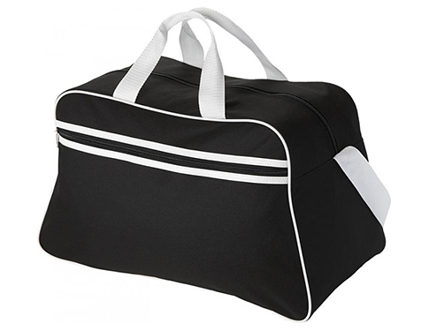 Madison Stripe Gym Duffel Bags - Black