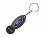 Promotional Oval Recycled Trolley Stick Keyrings - Black