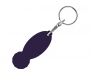 Printed Oval Recycled Trolley Stick Keyrings - Purple