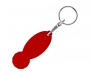 Printed Oval Recycled Trolley Stick Keyrings - Red