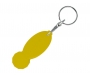 Printed Oval Recycled Trolley Stick Keyrings - Yellow