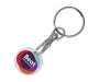 Promotional Antimicrobial Recycled Trolley Coin Keyring - White