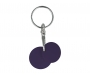 Branded Recycled Multi Euro Trolley Coin Keyring - Purple