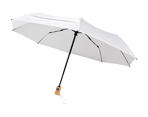 Bologna Foldable Auto Open Mini Recycled Umbrellas - White