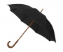 Impliva Buxton Woodstick Recycled PET Walking Umbrellas - Black