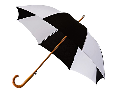 Headingly Executive Automatic WoodCrook Umbrellas - Black/White