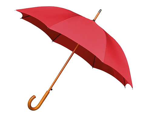 Headingly Executive Automatic WoodCrook Umbrellas - Red