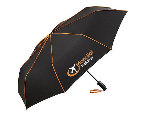 FARE Seam Oversize Automatic Mini Pocket Umbrellas - Black/Orange