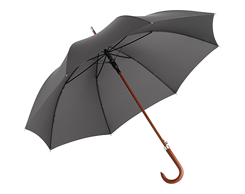 FARE Houston Teflon Executive Woodshaft Automatic Golf Umbrellas - Grey