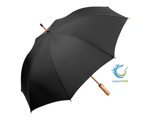 FARE Bamboo Automatic WaterSAVE Walking Umbrellas - Black