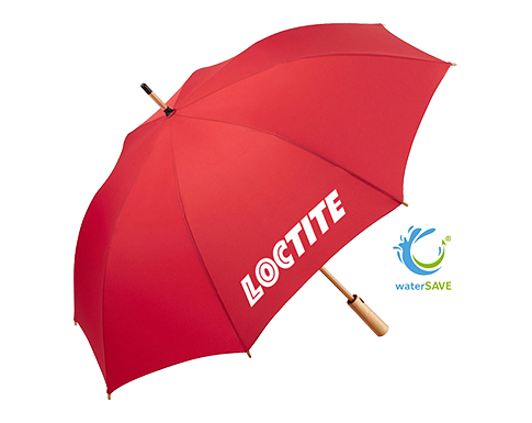 FARE Bamboo Automatic WaterSAVE Walking Umbrellas - Red