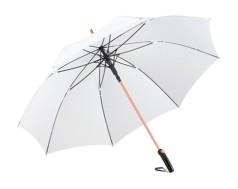 FARE Fashion Metallic Automatic Golf Umbrellas - White/Copper