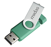 1gb On The Go Twister Micro USB FlashDrive - Engraved