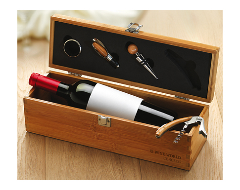 Marseille Bamboo Wine Gift Box Set - Natural
