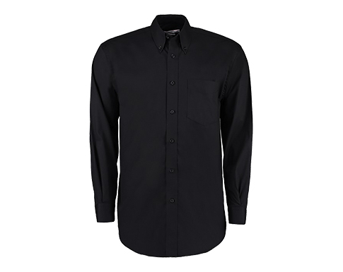 Kustom Kit Men's Corporate Oxford Shirt Long Sleeved Classic Fit - Black