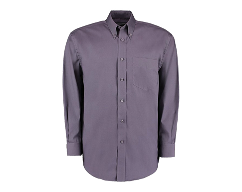 Kustom Kit Men's Corporate Oxford Shirt Long Sleeved Classic Fit - Charcoal