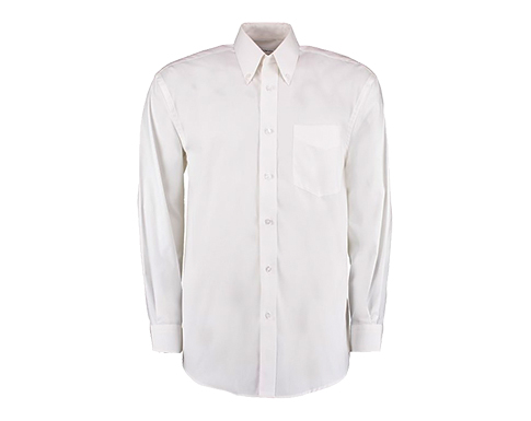Kustom Kit Men's Corporate Oxford Shirt Long Sleeved Classic Fit - White