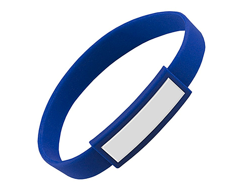 Domed Silicone Wristbands -  Blue