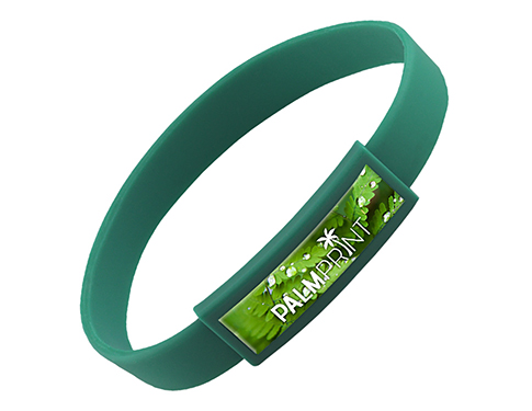 Domed Silicone Wristbands - Green