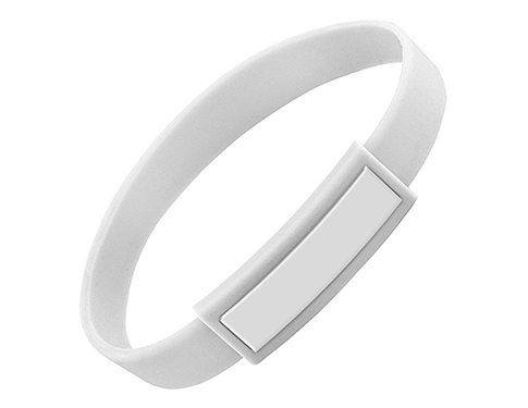 Domed Silicone Wristbands -  White