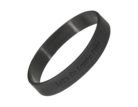 Silicone Wristbands Debossed - Black