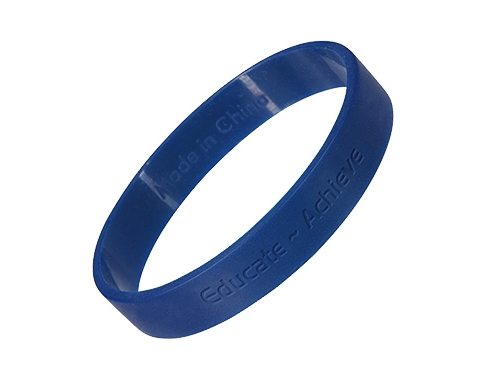 Silicone Wristbands Debossed - Dark Blue