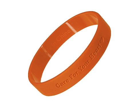 Silicone Wristbands Debossed - Orange
