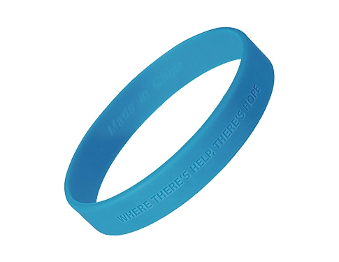 Silicone Wristbands Debossed - Sky Blue