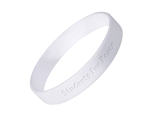 Silicone Wristbands Debossed - White